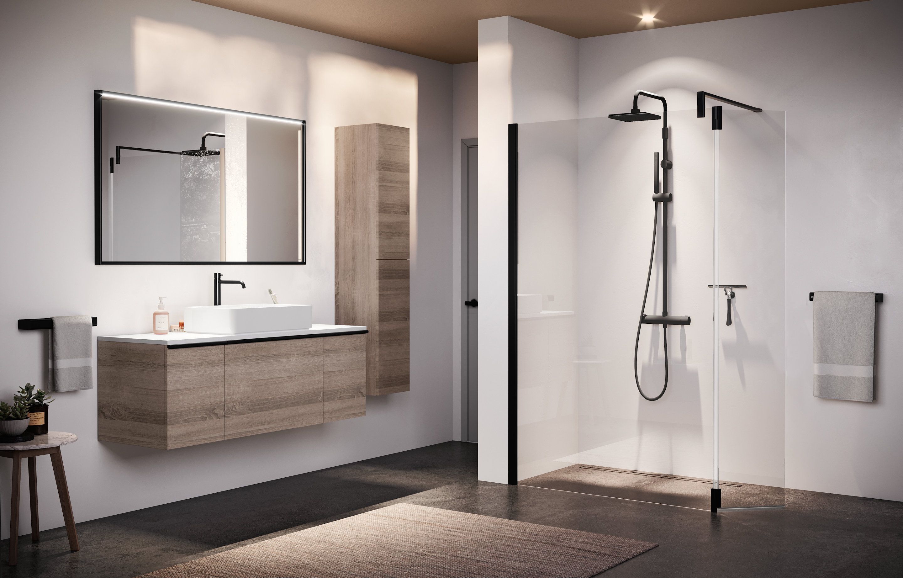 Docce walk-in - Giada HA con barra edge